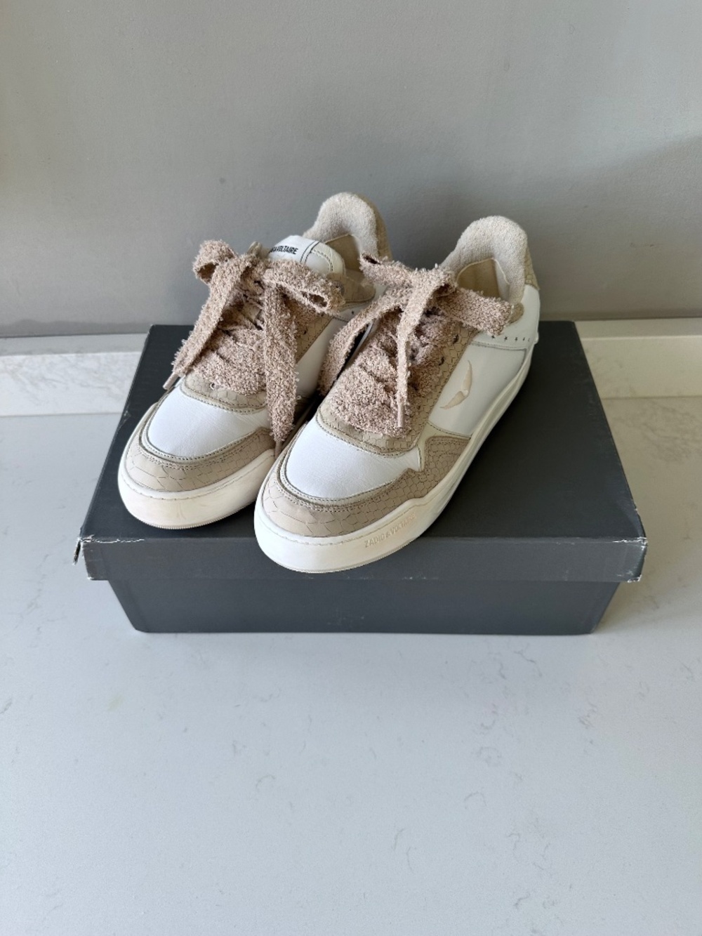 NIB | Zadig & Voltaire | Women's Low-Top Wings Sneakers with snakeskin details - Picture 7 of 14